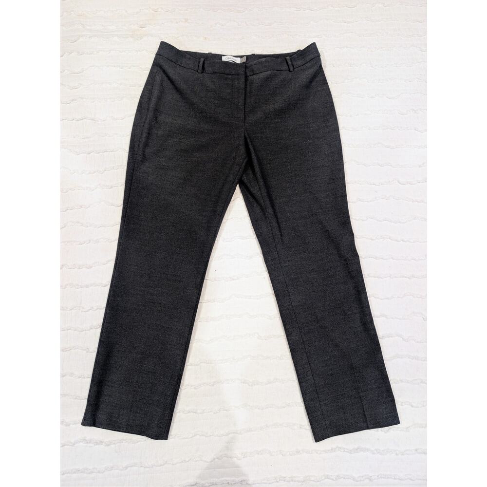 Calvin Klein Women's Slim Fit Dress Pants - Charcoal Gray - 12P